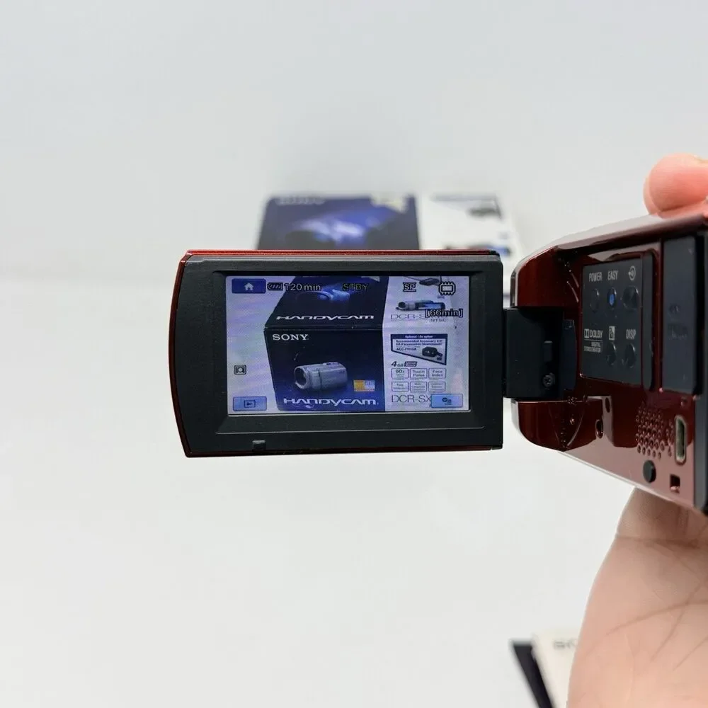 Sony DCR-SX40 Handycam 4GB Digital Camcorder Red Tested Box Battery Charger
